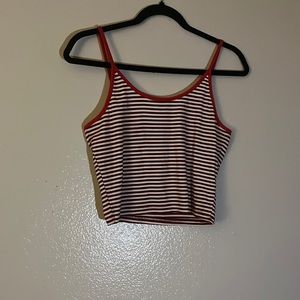 red and white tank top
